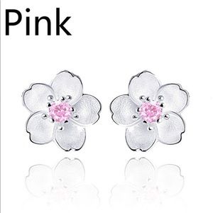 Sterling Silver Cherry Blossom Earrings